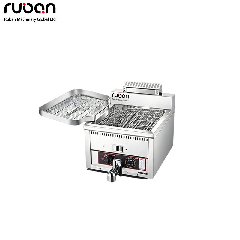 مقلاة غاز تجارية فاخرة ذات خزان واحد، سعة 15 لترًا / 17 لترًا - Ruban