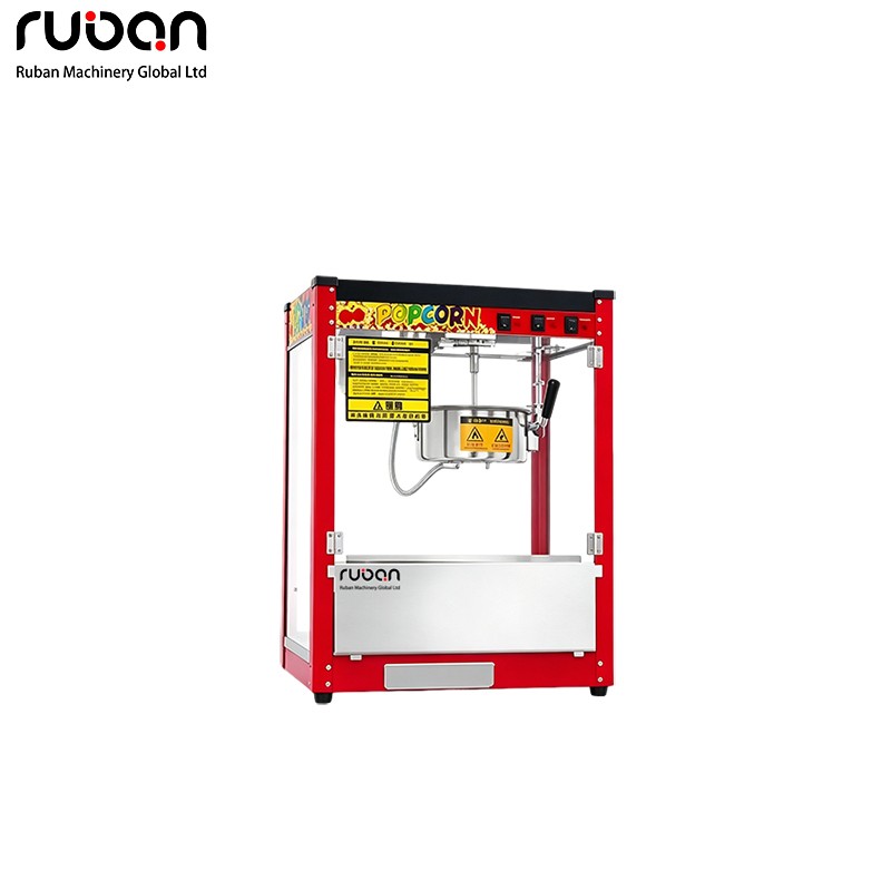 ماكينة صنع الفشار التجارية ذات السطح المسطح الأسود - ماكينة وجبات خفيفة سريعة وموثوقة - Ruban
