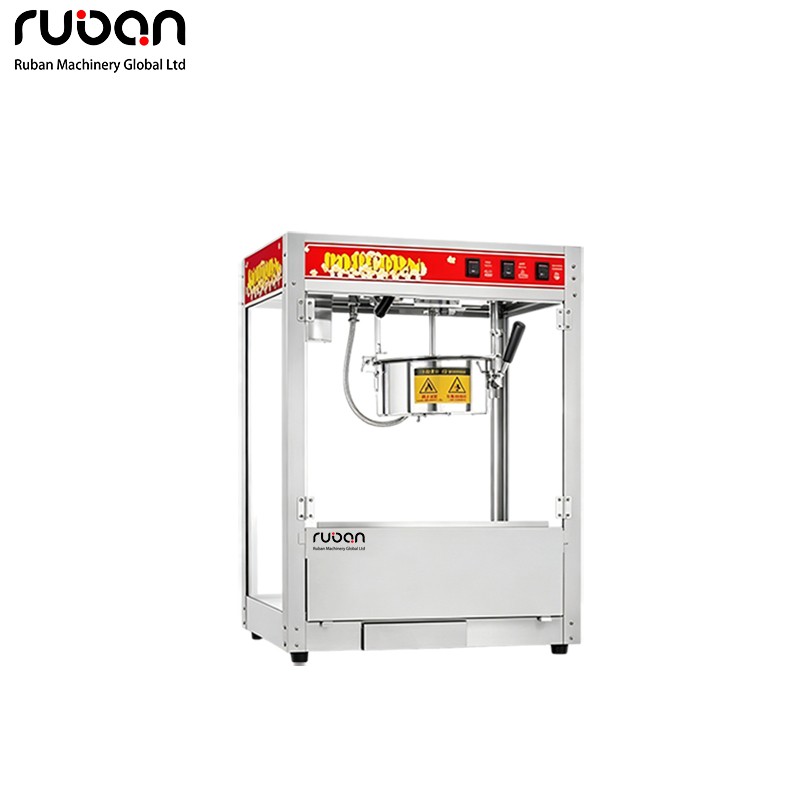 ماكينة صنع الفشار التجارية ذات السطح المسطح المصنوعة من الفولاذ المقاوم للصدأ | ماكينة كهربائية شديدة التحمل - Ruban